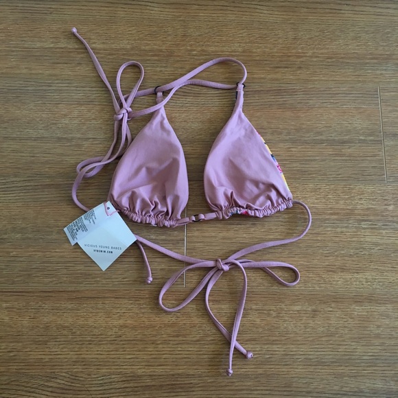 VYB Floral Triangle String Bikini Top - Picture 2 of 2